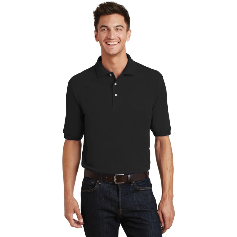 Port Authority Heavyweight Cotton Pique Polo With Pocket. 33