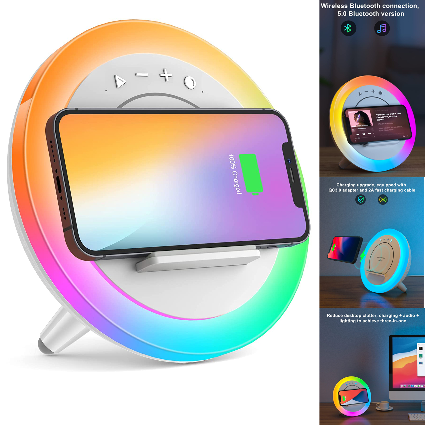 Night Light Wireless Charging Modern Speaker 2
