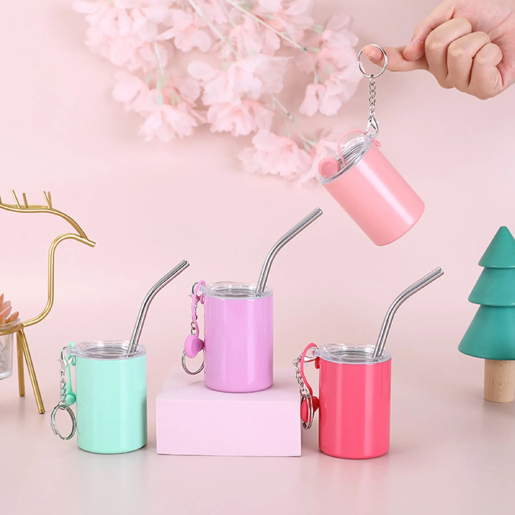 Double Wall 3 oz Metal Mini Tumbler with Straw Lid 8