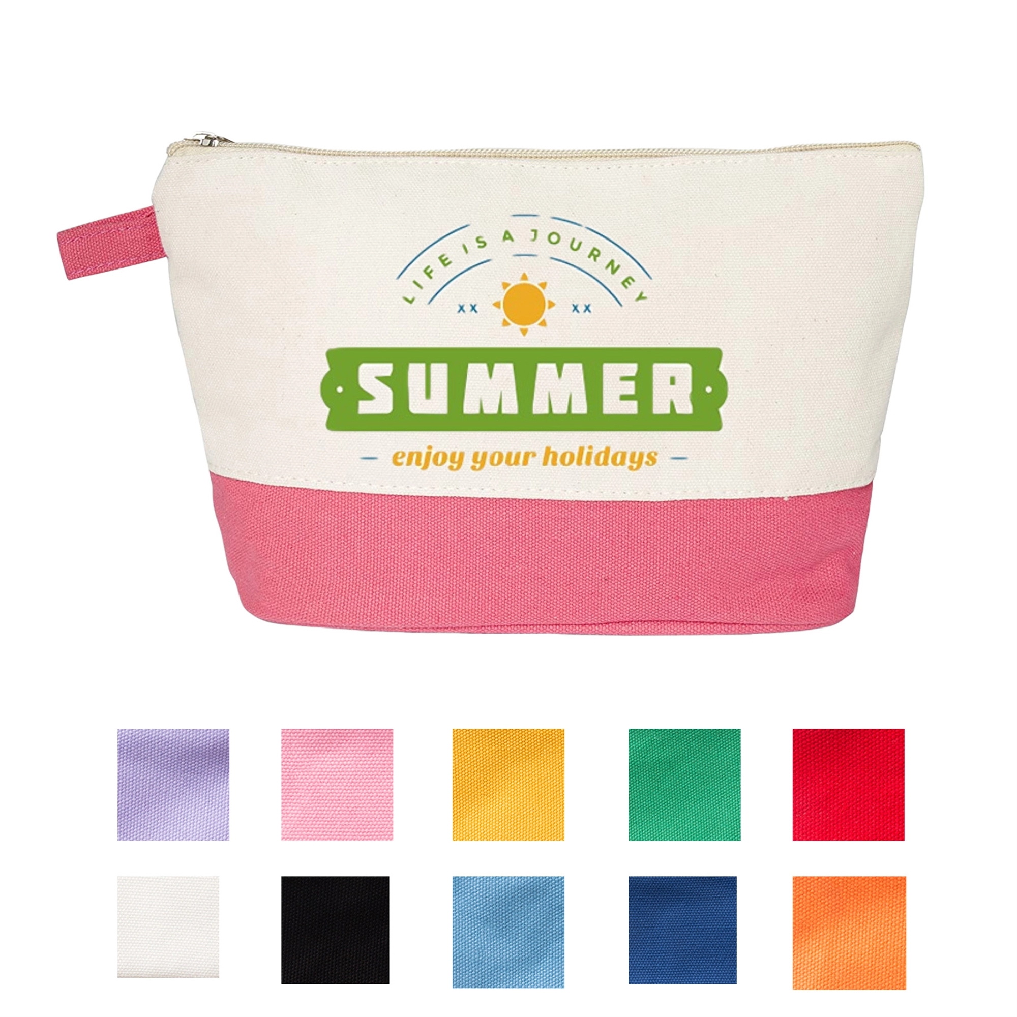 Two-Tone Canvas Cosmetic Bag