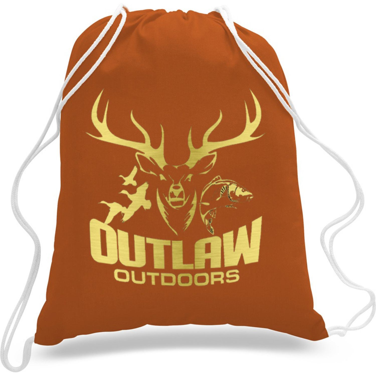 Sporty Canvas Drawstring Backpack w/ Custom Logo 14" X 18" 2