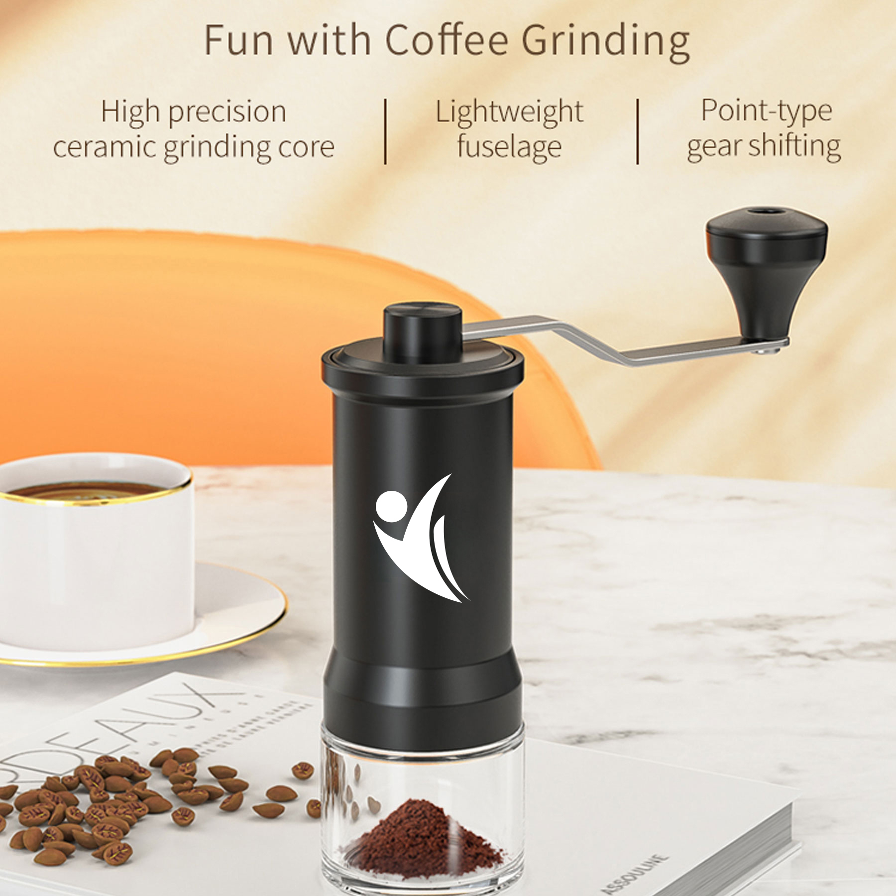 CafePro Manual Coffee Grinder - Adjustable Ceramic Burr 2
