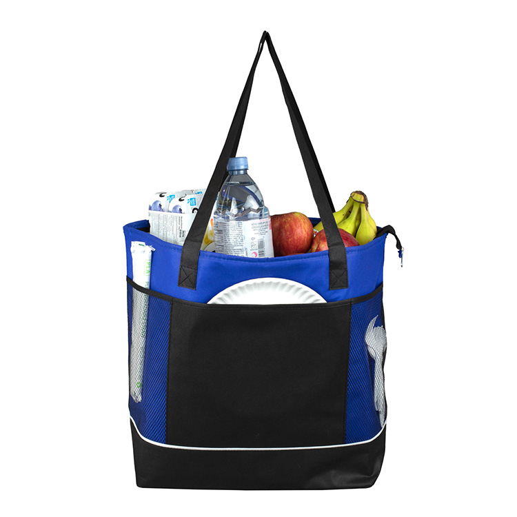 22"W x 16"H x 7 ½"Gusset - "FROST LINE" Super-Sized Insulated Zipper Cooler Tote 34