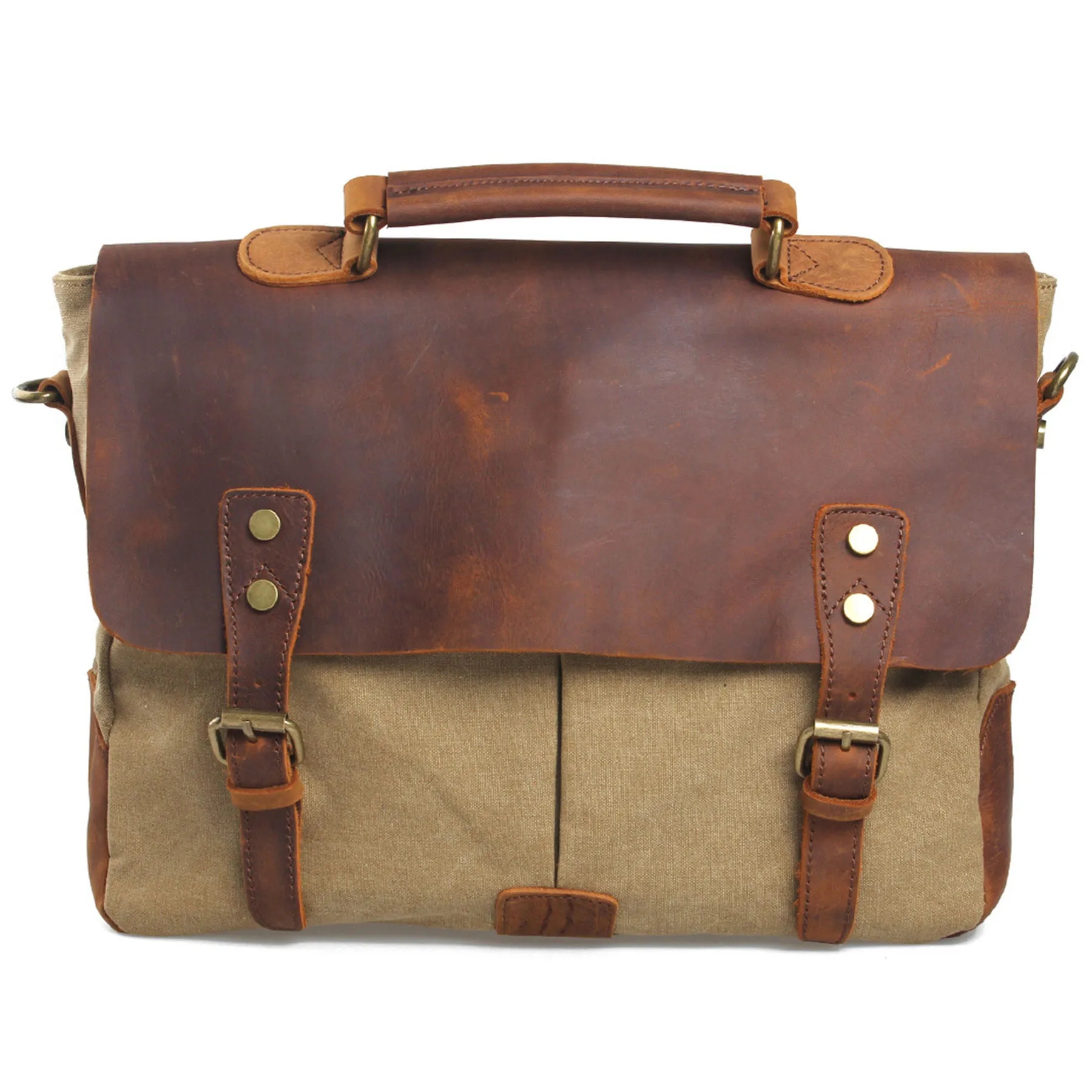 Canvas with leather Messenger bag 5