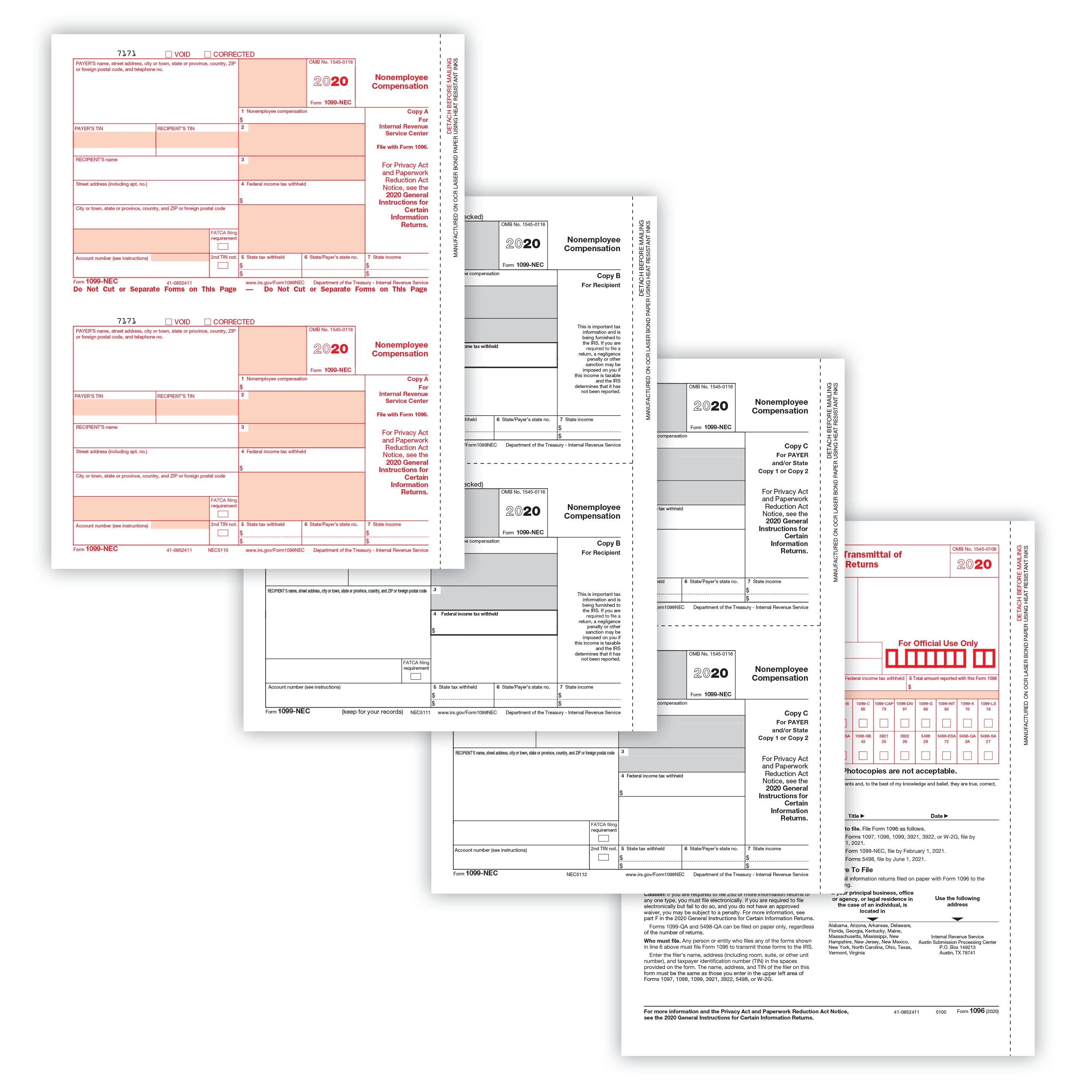 1099 NEC Laser Package Set - 3 Part (50 Employees) 1