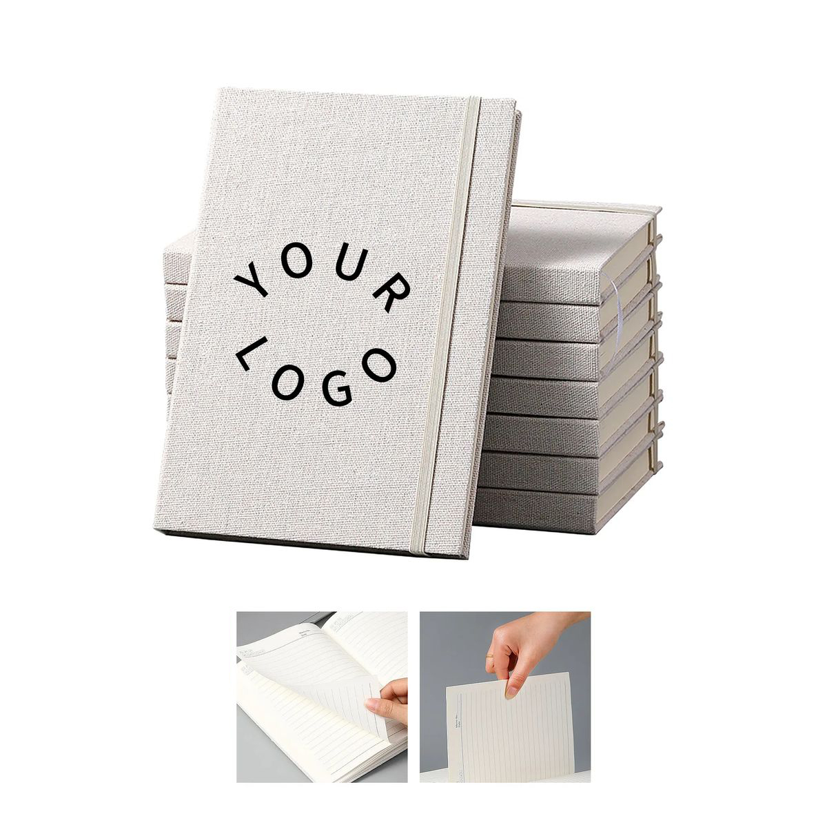 Custom A5 Linen Notebook for Note-Taking and Branding 1