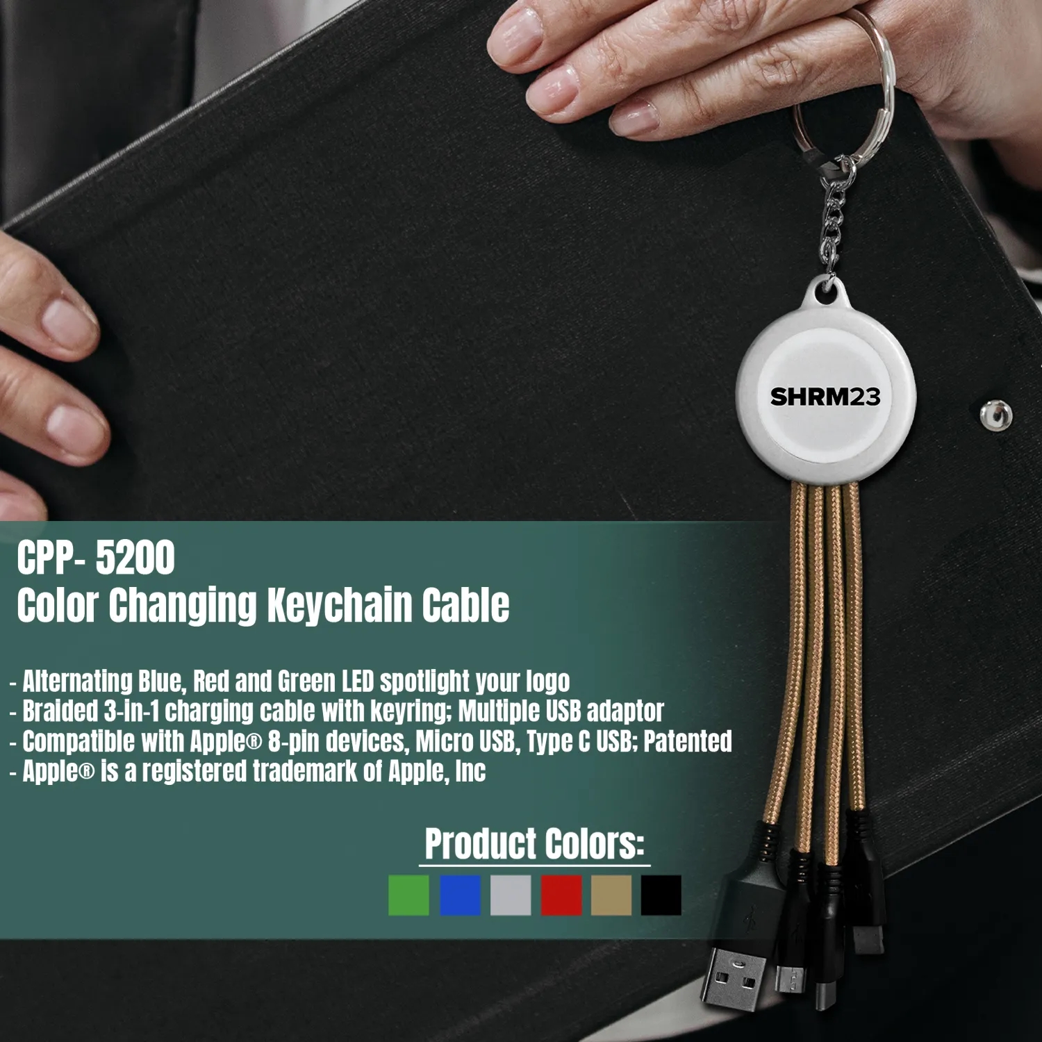 COLOR CHANGING KEYCHAIN CABLE 14