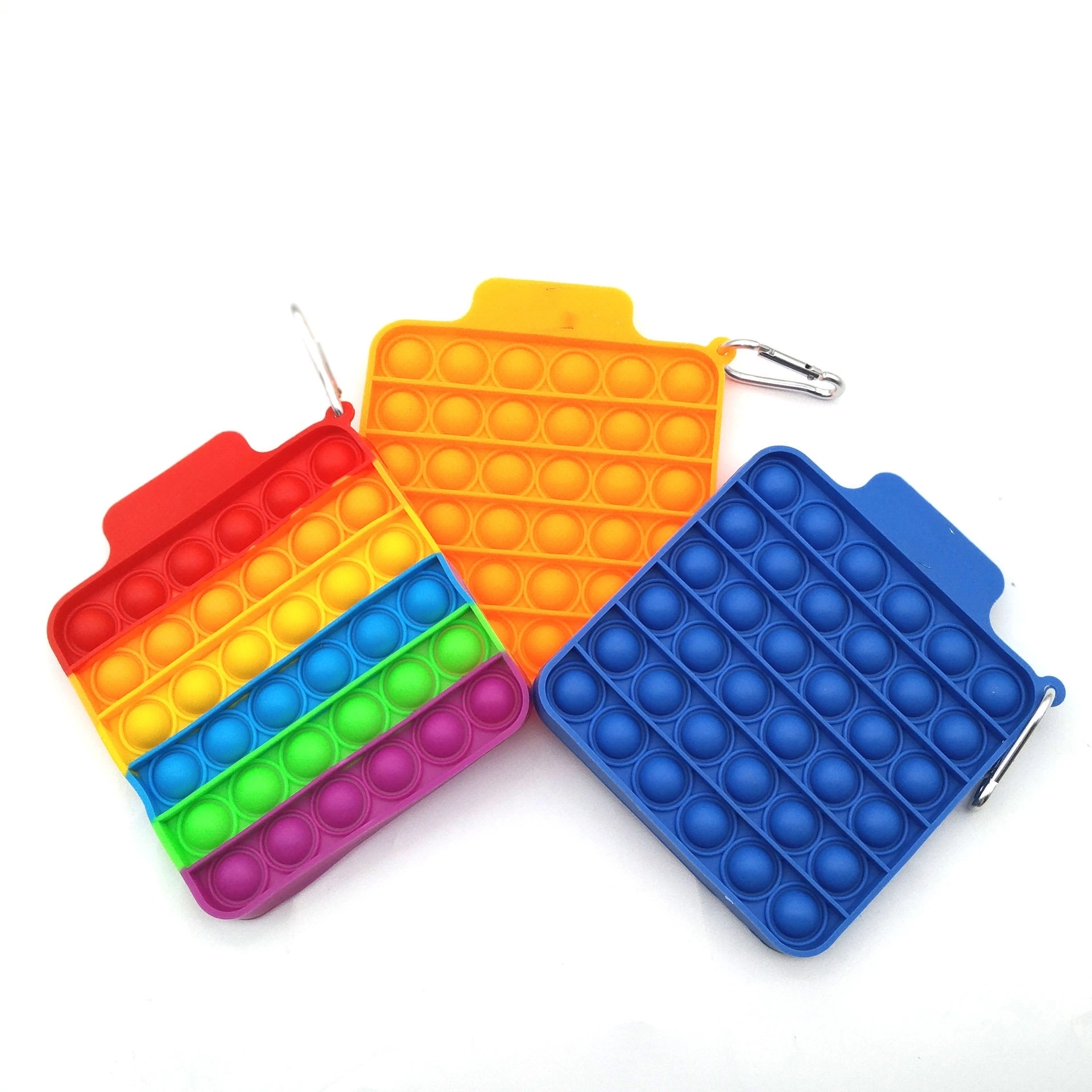Square Popper Silicone Fidget Toy with Keychain 5