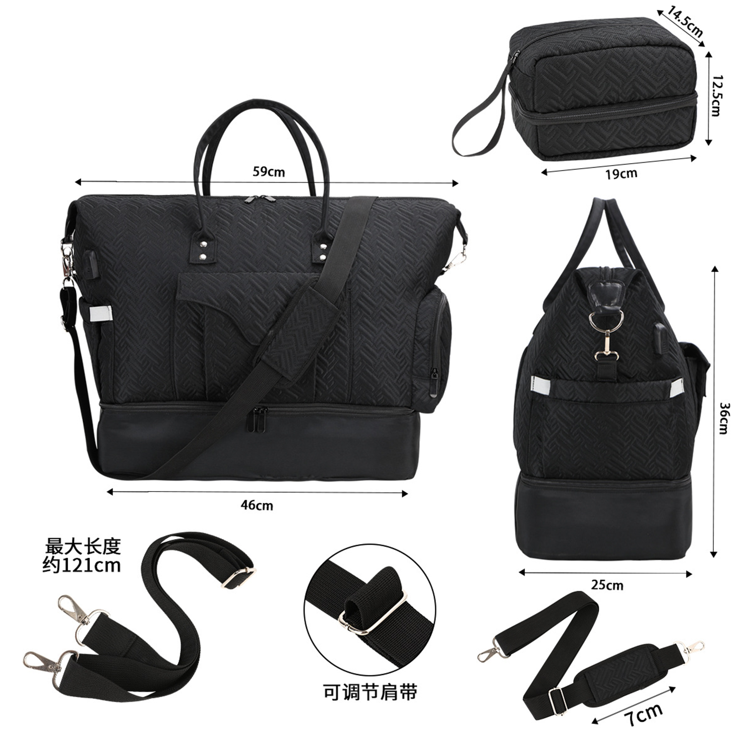 Dry-Wet Separation Fitness Duffel Bag With Usb Charging Port 3