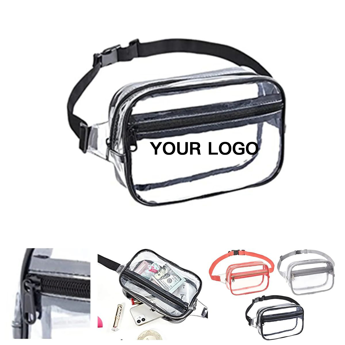 Clear PVC Fanny Pack With Adjustable Strap 2