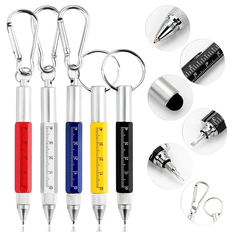 6 In 1 Keychain Multifunction Metal Ballpoint Pen 2