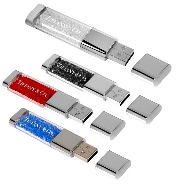 1GB Crystal USB Flash Drive w/Removable Cap 1