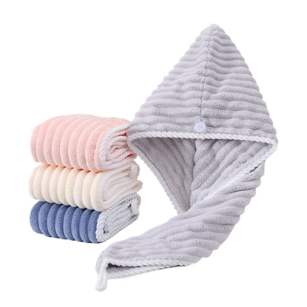 Coral Fleece Plush Thickening Absorbent Dry Hair Cap 2