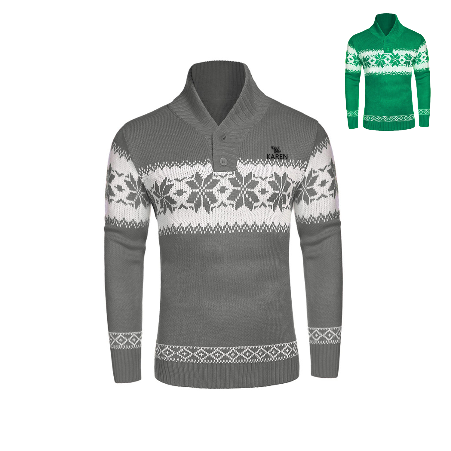 Knit Men's Christmas Sweater, custom hoodie or sweatshirt with logo imprint 2