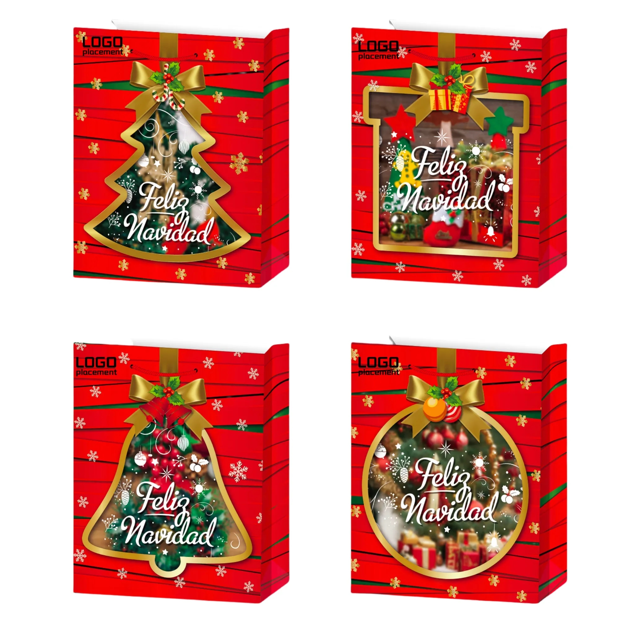 Festive Gift Carrier - Transparent Window For Giving "