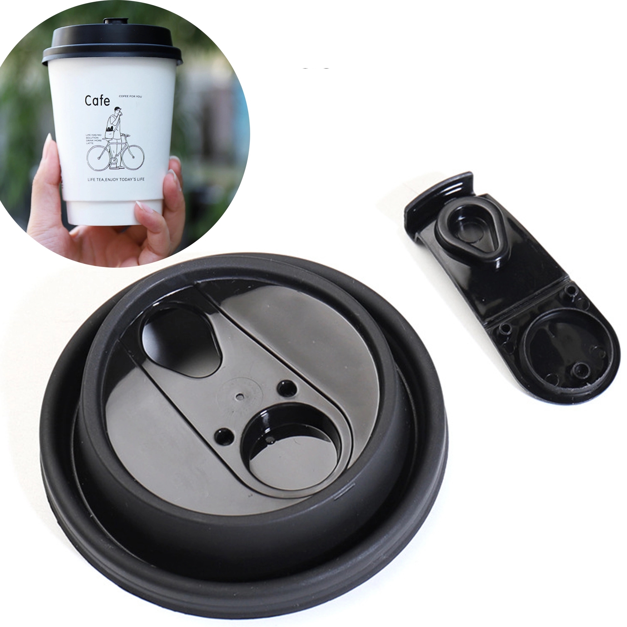 MOQ 500pcs 8 Oz Double-Walled Coffee Paper Cups With Lid 3