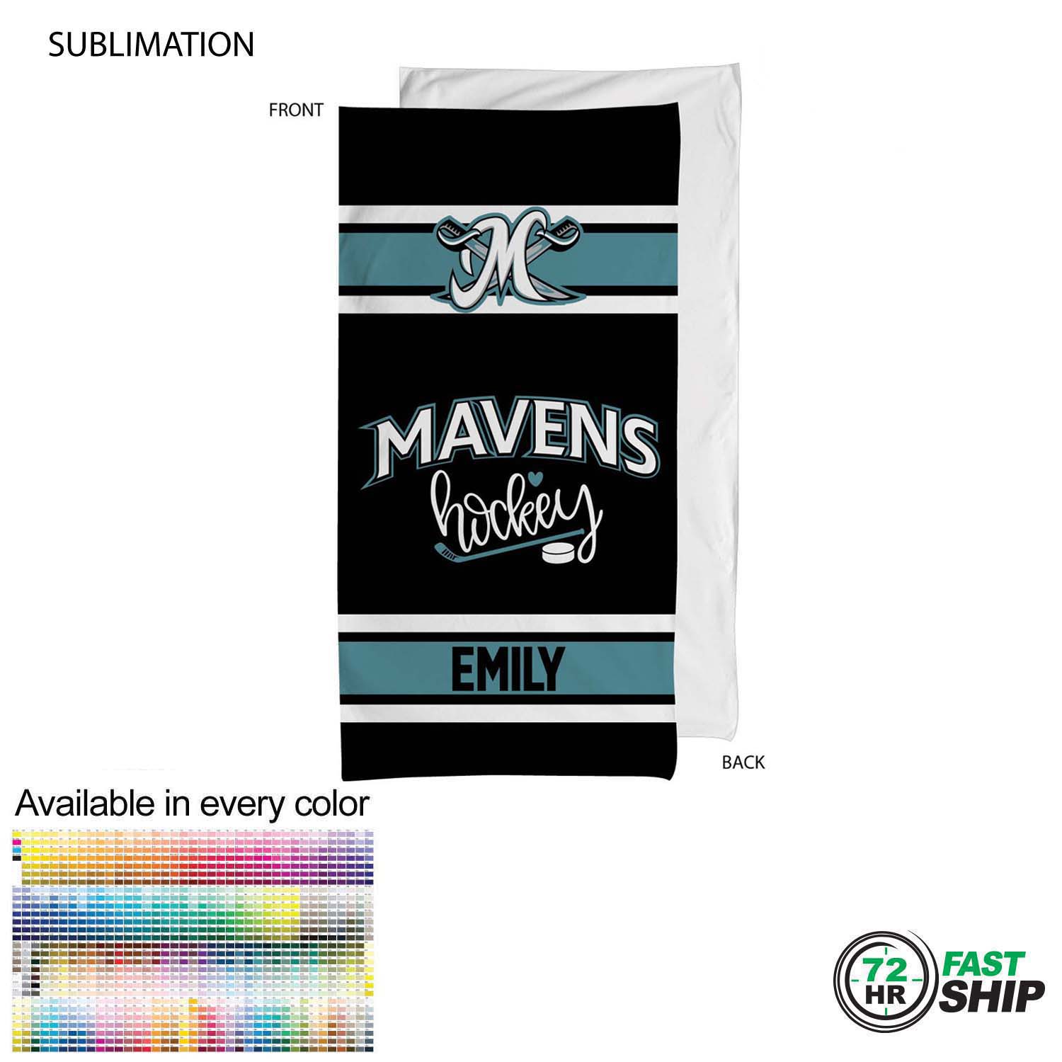 72 Hr Fast Ship - Team Towel in Plush and Soft Velour Terry Cotton Blend, 30x60 16