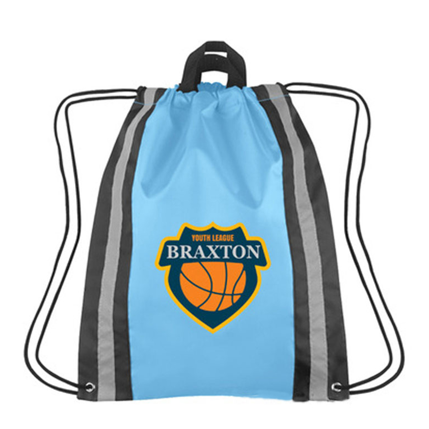 Custom Small Nylon Reflective Sports Drawstring Backpack 6
