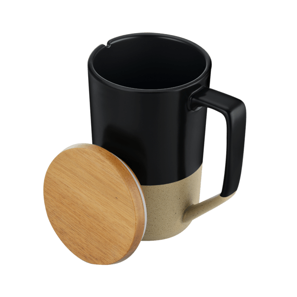 Rochester 15oz Two-Tone Ceramic Mug w/Wood Lid 2