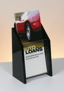 Countertop Brochure Holder with Angled Sides 1-tier 1 pocket 4w