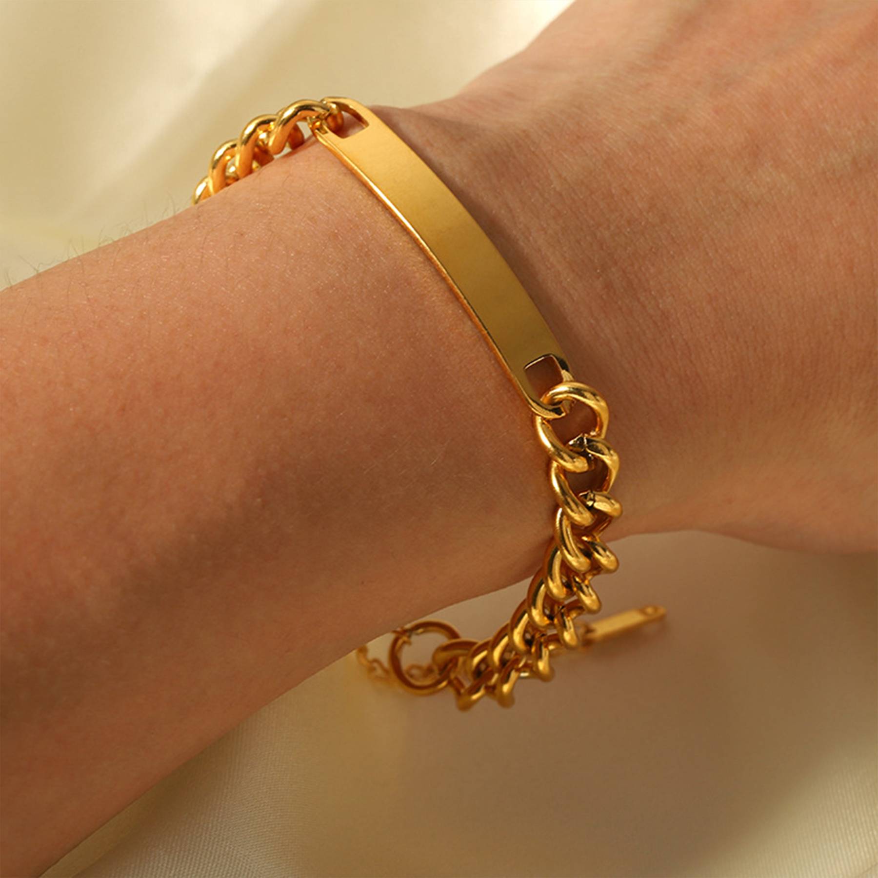 Stainless Steel Hip-hop style gold-plated bracelet 4