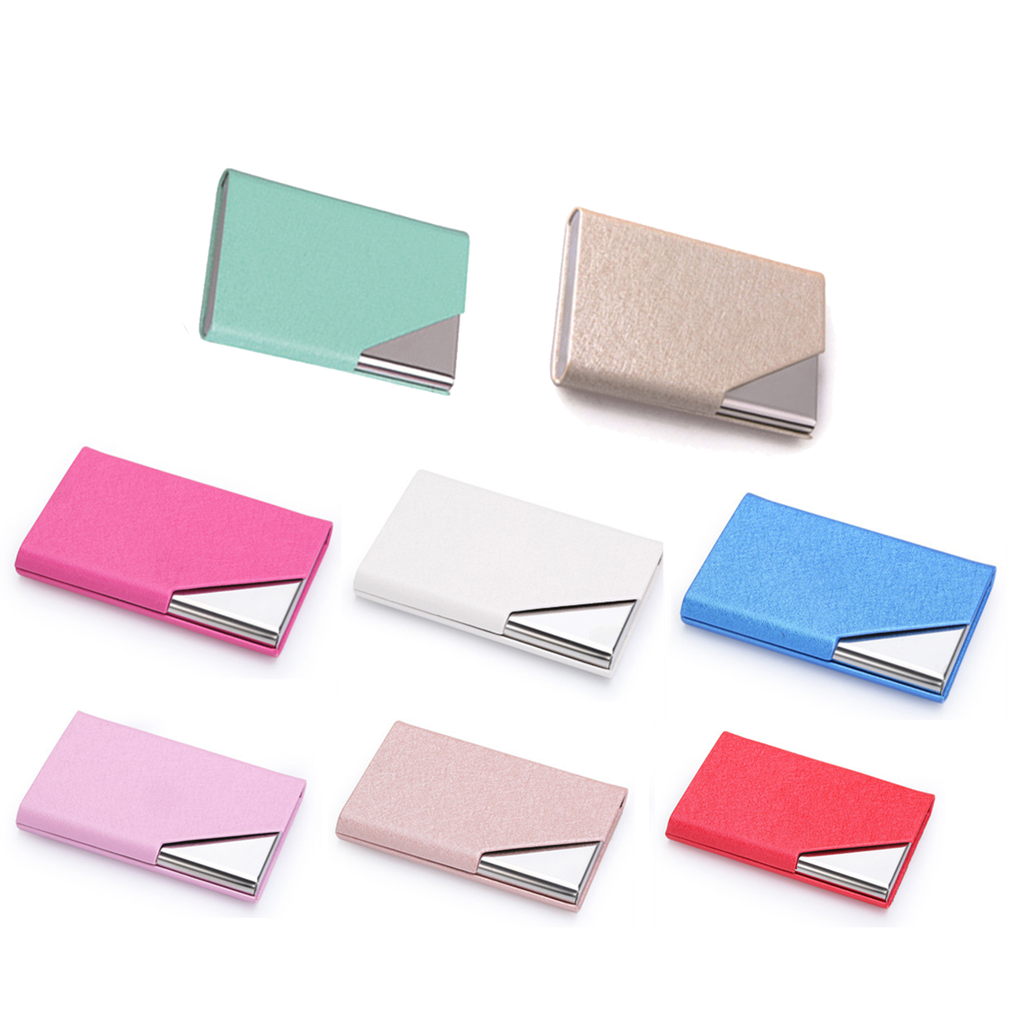 Luxury Stainless Steel PU Business Card Magnetic Holder 3