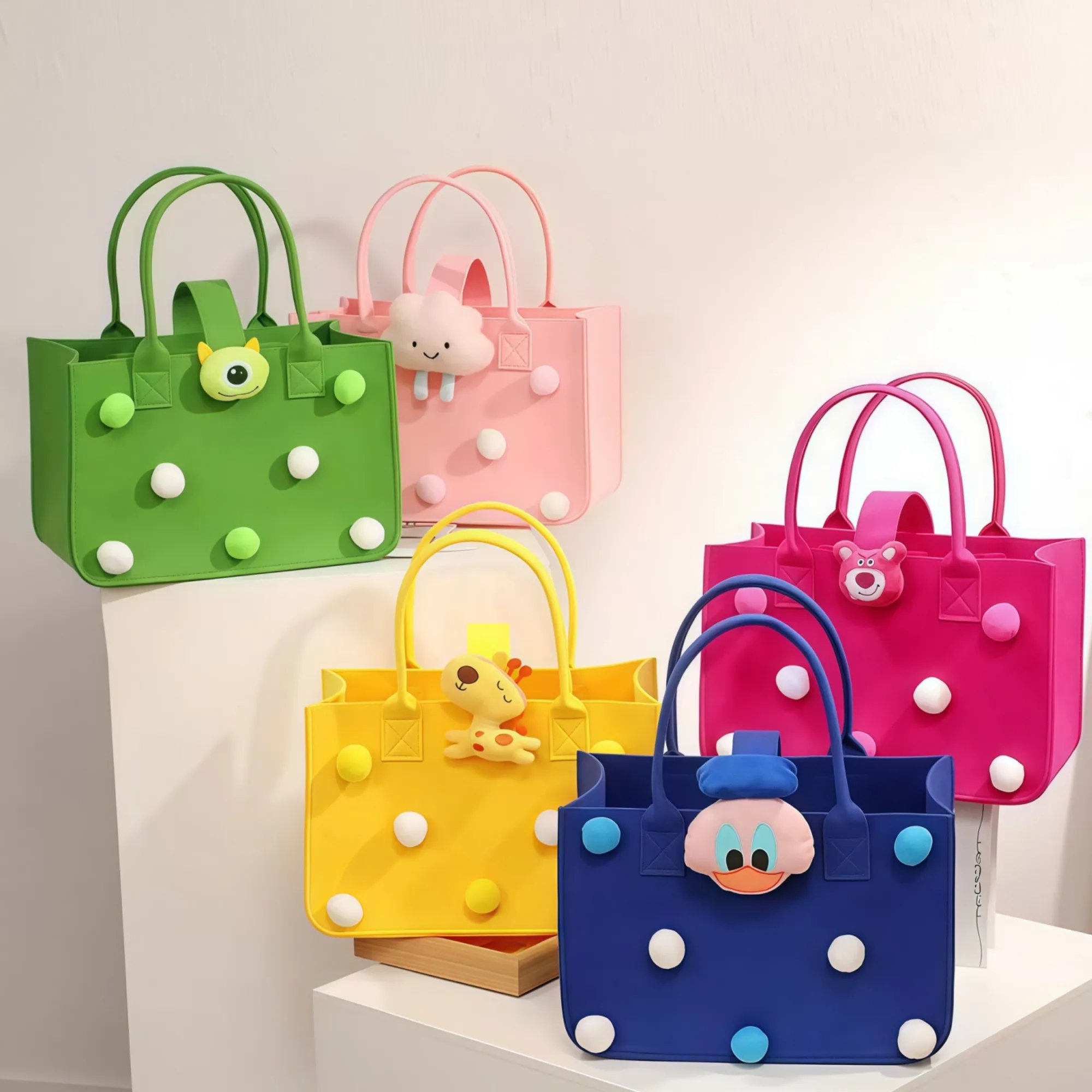 Large Capacity Shopping Tote Felt Bag, custom tote bag with logo imprint 10