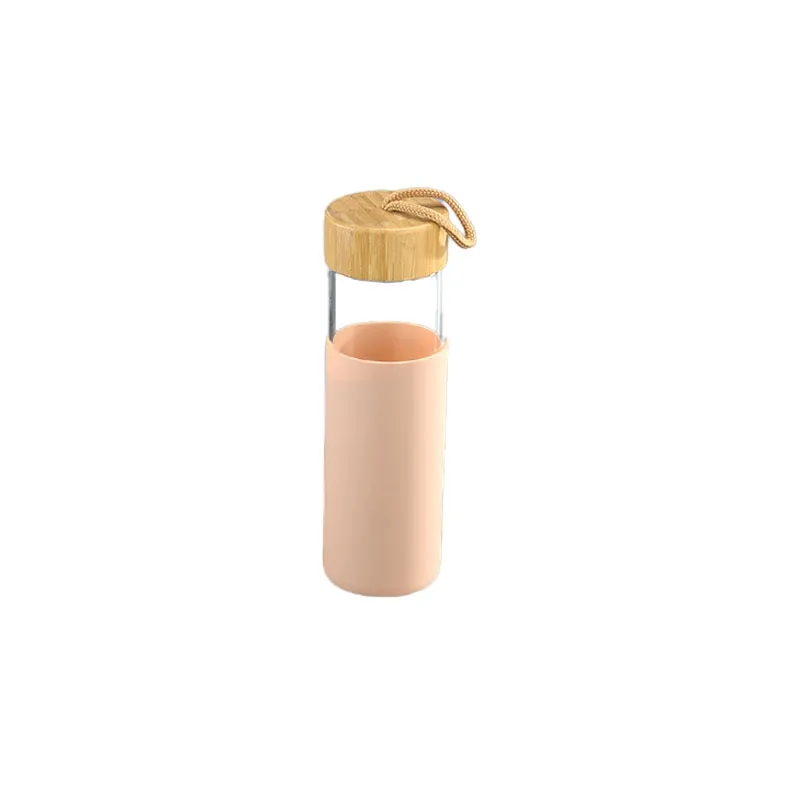 20oz Glass Bottles with Bamboo Lid Silicone Sleeve 7