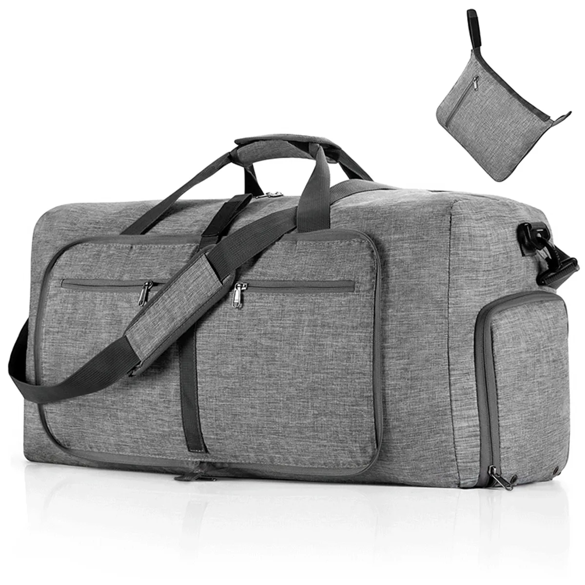 65L Duffle Bag with Shoes Compartment and Adjustable Strap 6