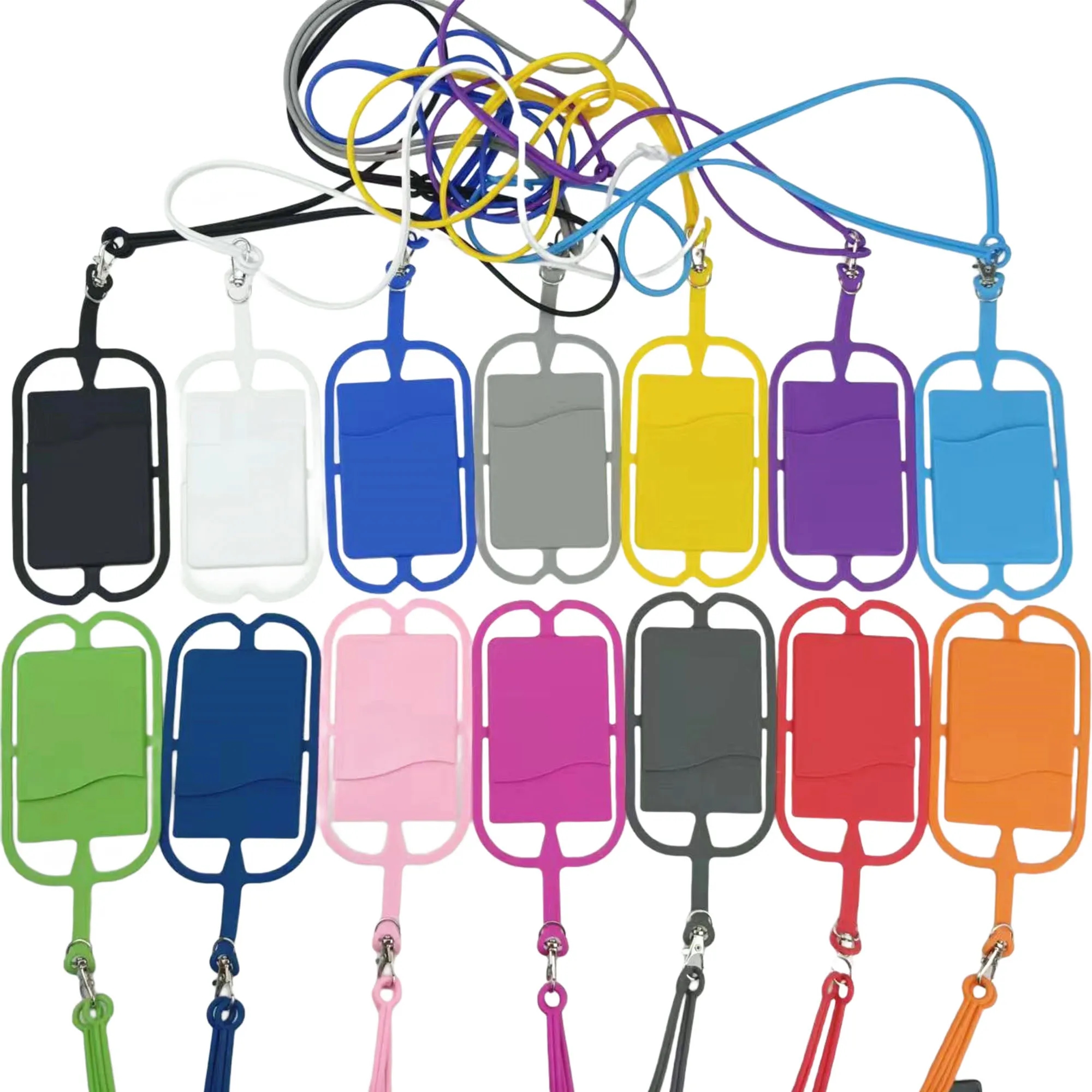 Silicone Card Slot with Lanyard Phone Holder 8