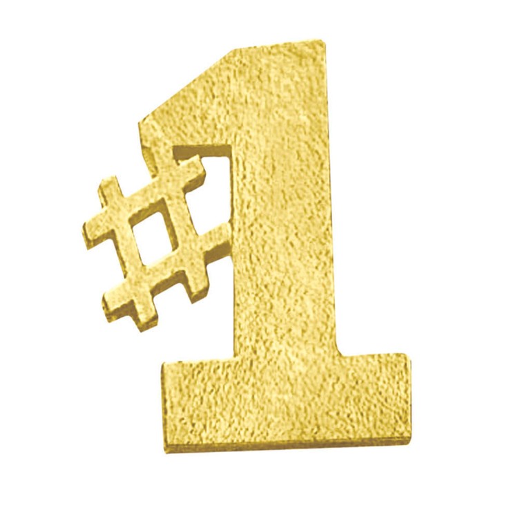 #1 Bright Gold Chenille Lapel Pin