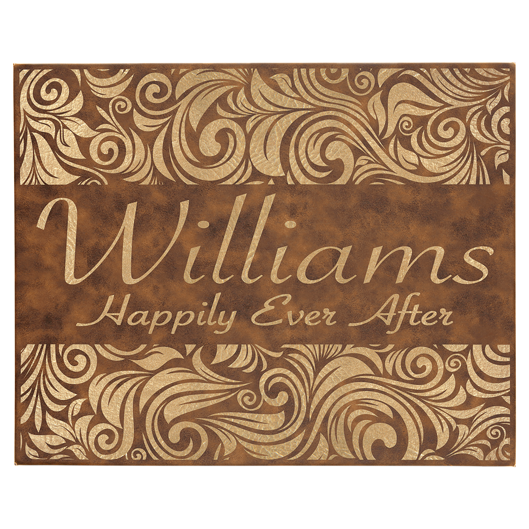 16" x 20" Rustic/Gold Leatherette Wall Decor with Sawtooth Hanger 2