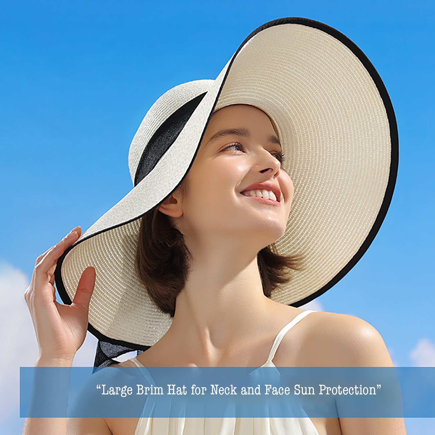 Giant Straw Cowboy Hat Wide Brim Summer Sun Protection 6