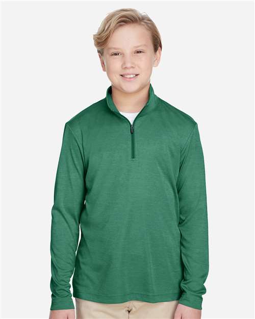 Youth Zone Sonic Heather Performance Quarter-Zip Pullover - TT31HY 1