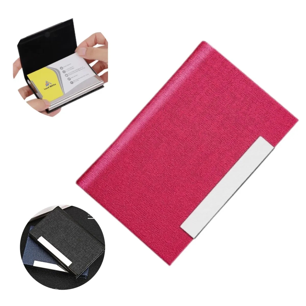 Leather Pocket Clip Metal Business ID Credit Card Wallet 2