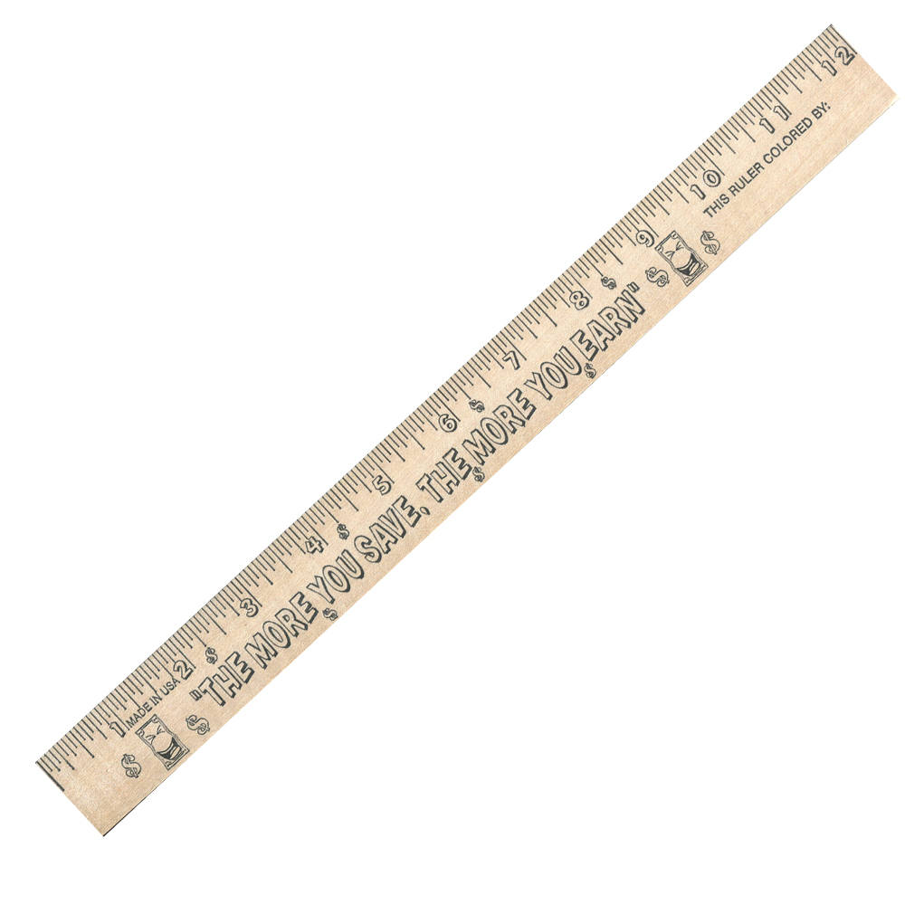 Save/Earn  "U" Color Rulers - Natural wood finish 2