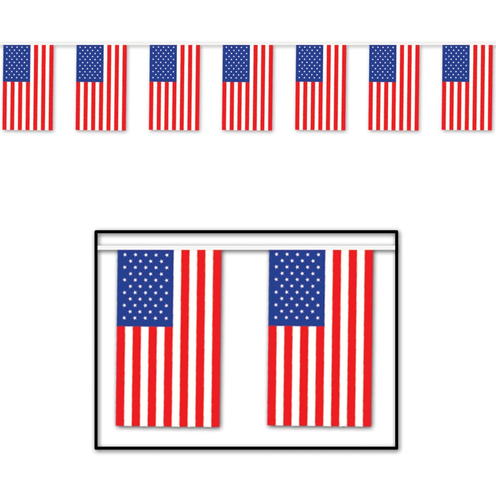 USA Flag Pennants - 17" x 60' 1