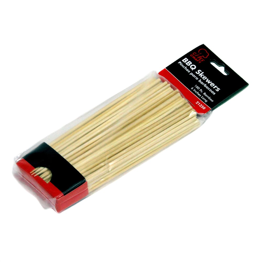 Bamboo Barbeque Skewers - 100 Pack 6" 2