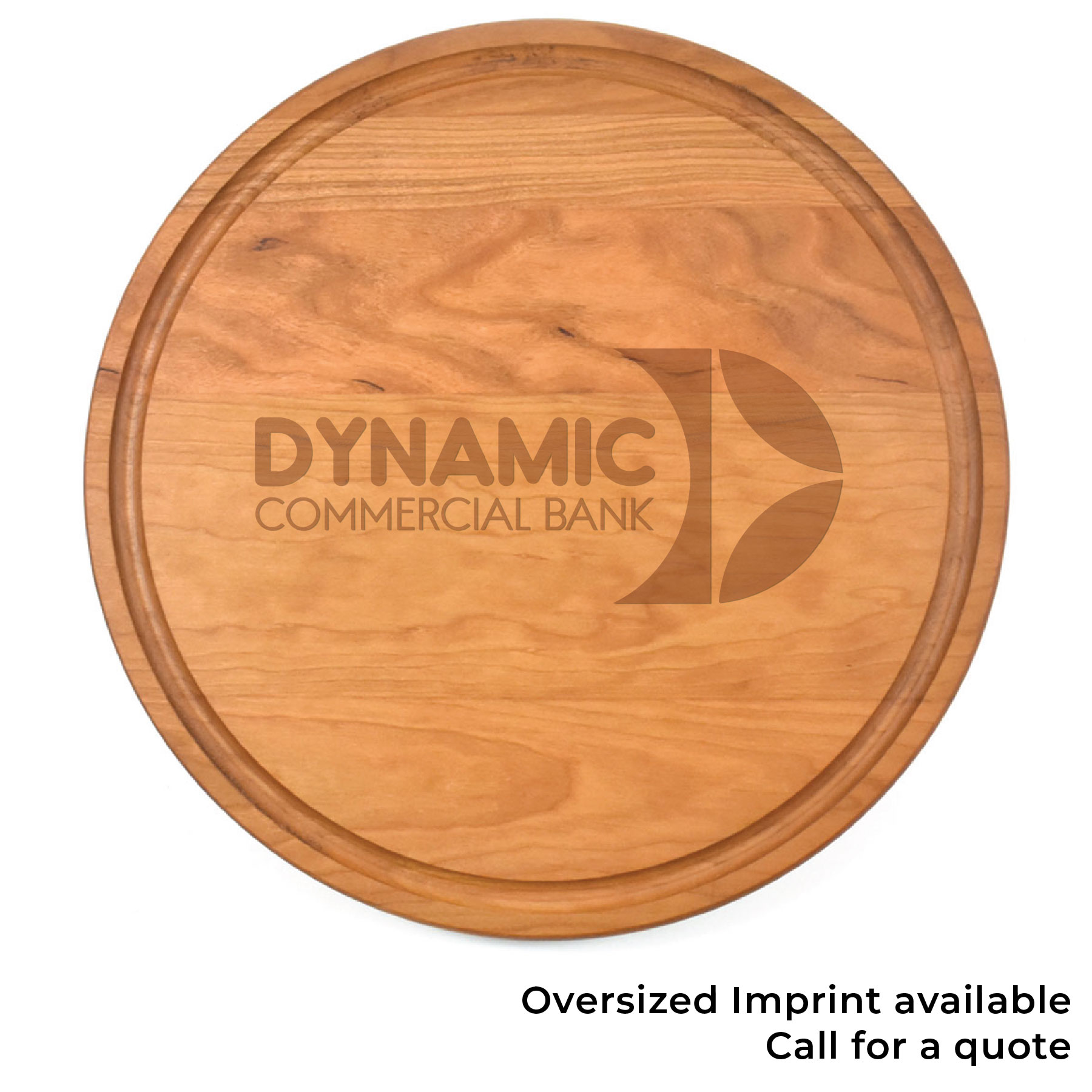 10 1/2" x 3/4" Cherry Round Cutting Board with Juice Groove 5