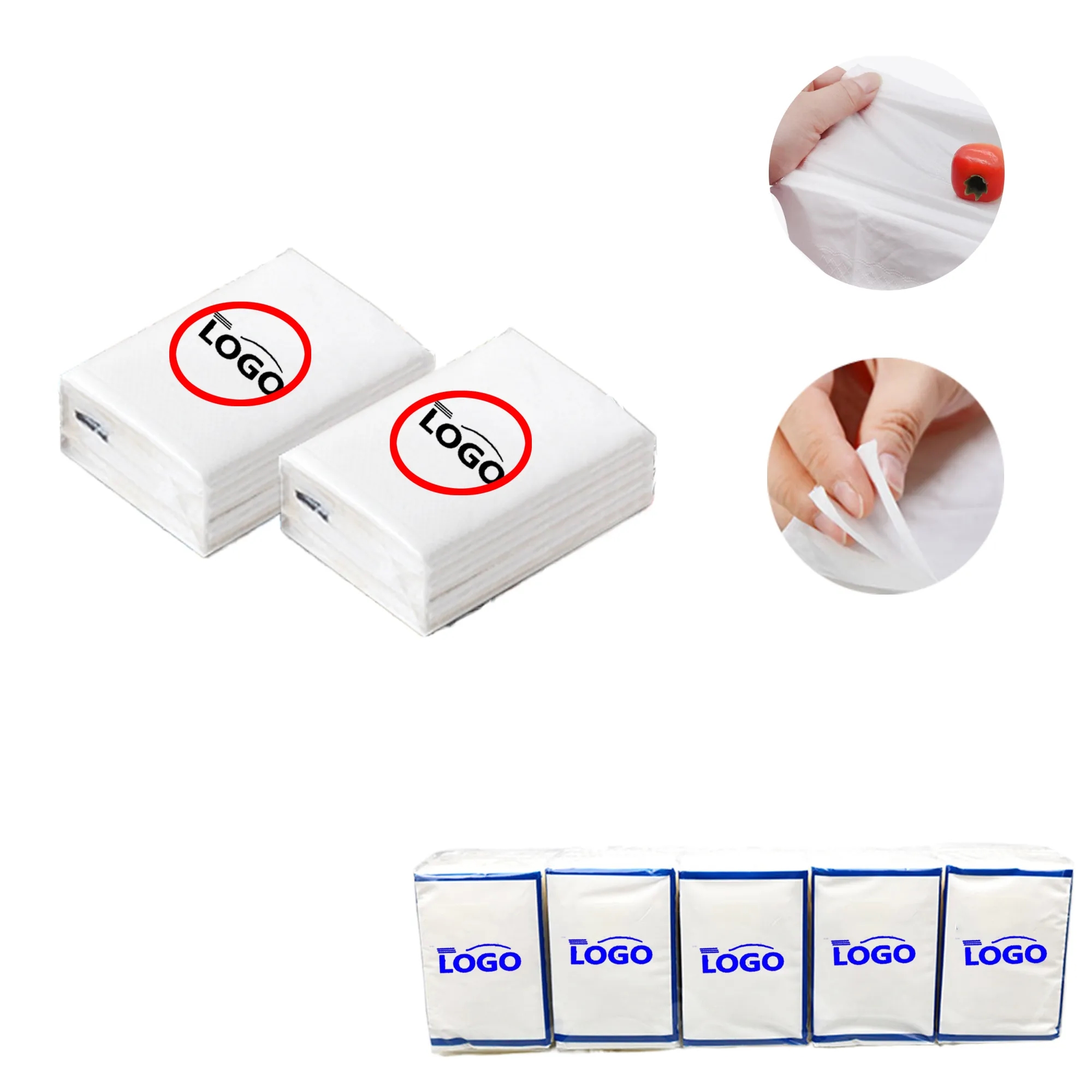 MOQ200  Mini Tissue Paper Napkins Advertising Factory" 6