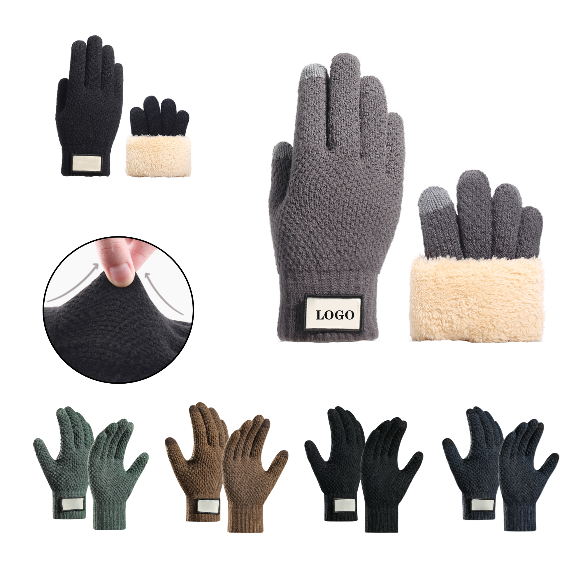 Plush Knitted Warm Cycling Gloves 1