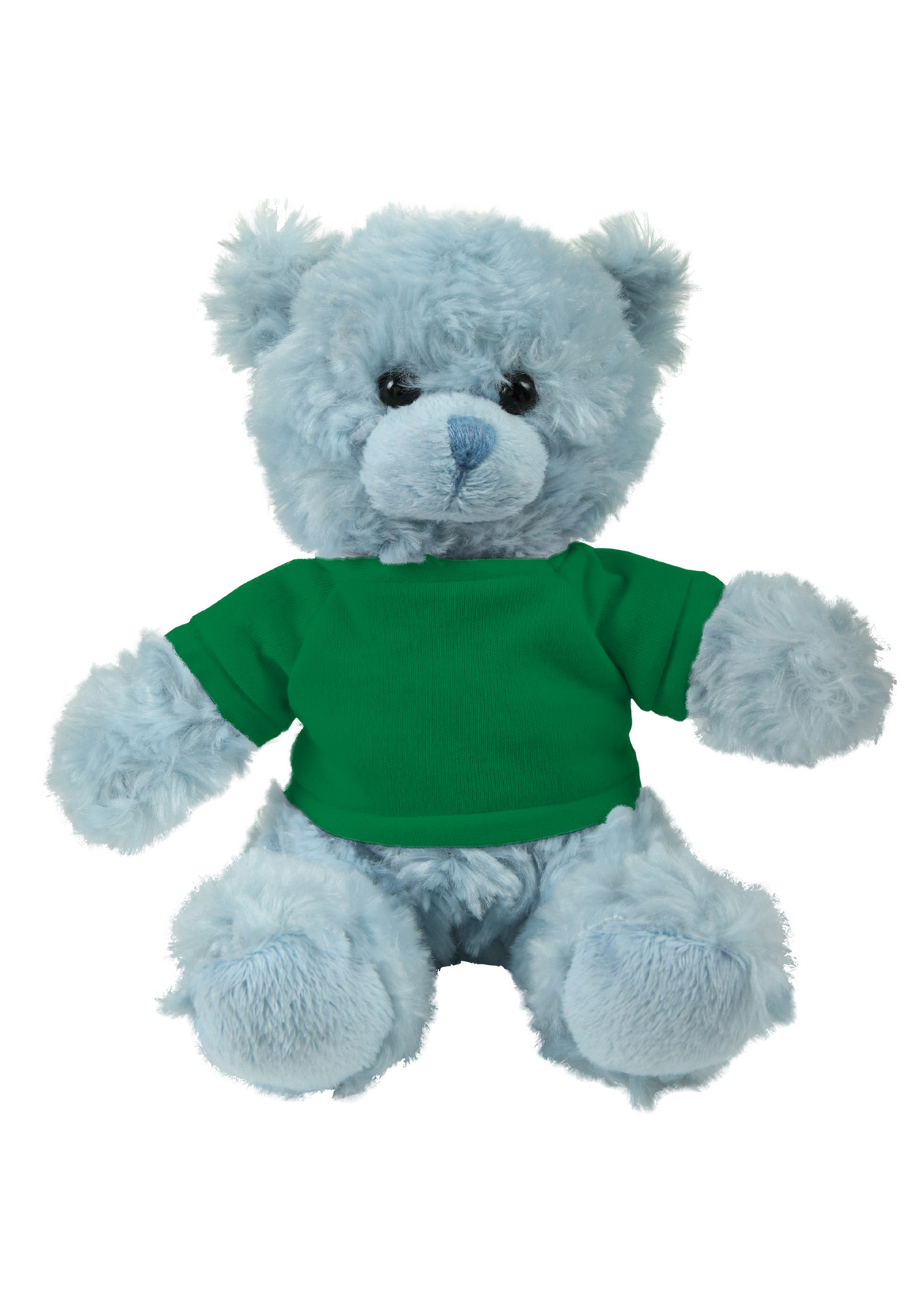 soft plush Blue Curly Sitting Bear with t-shirt 18
