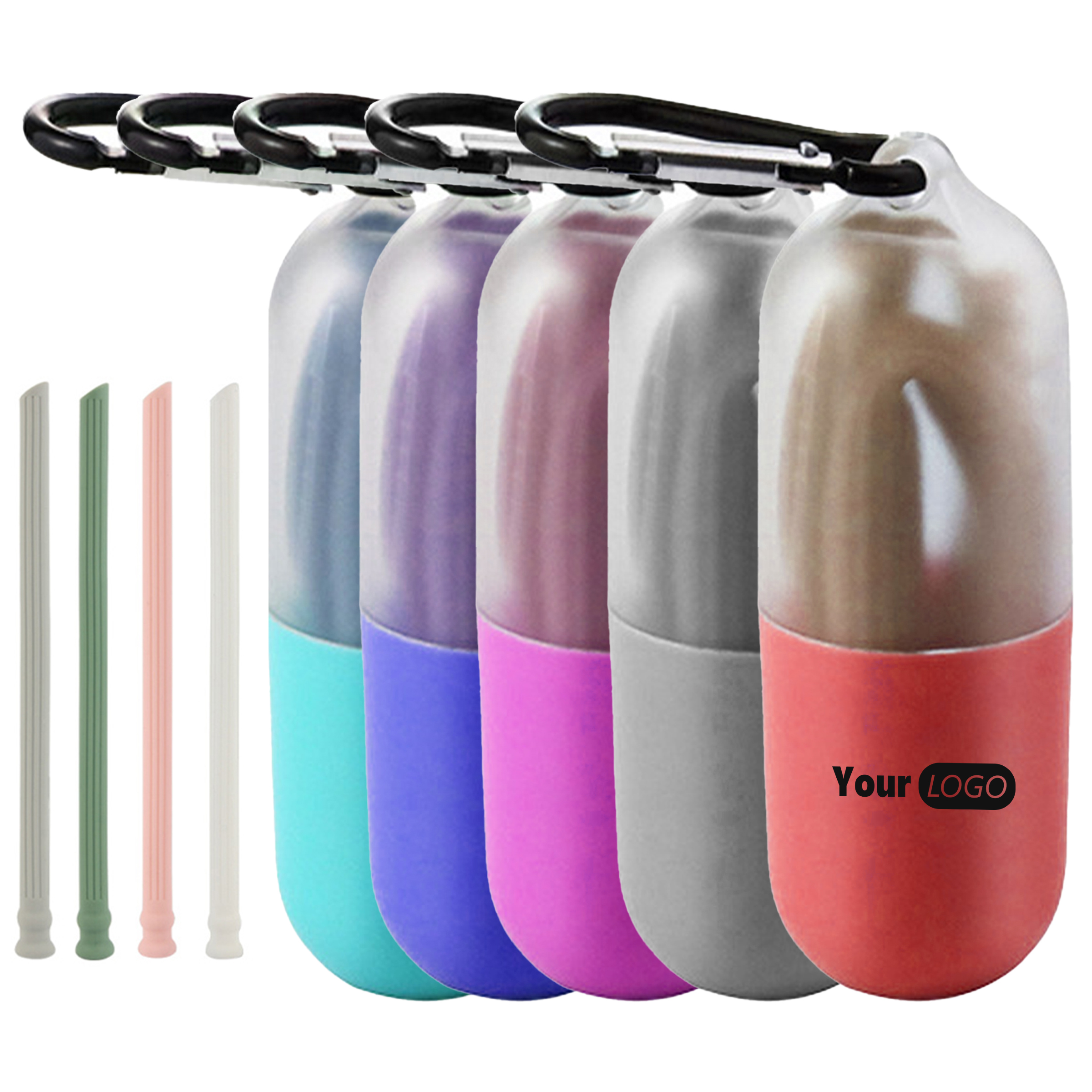 Silicone Sustainable Travel Straw Set 3