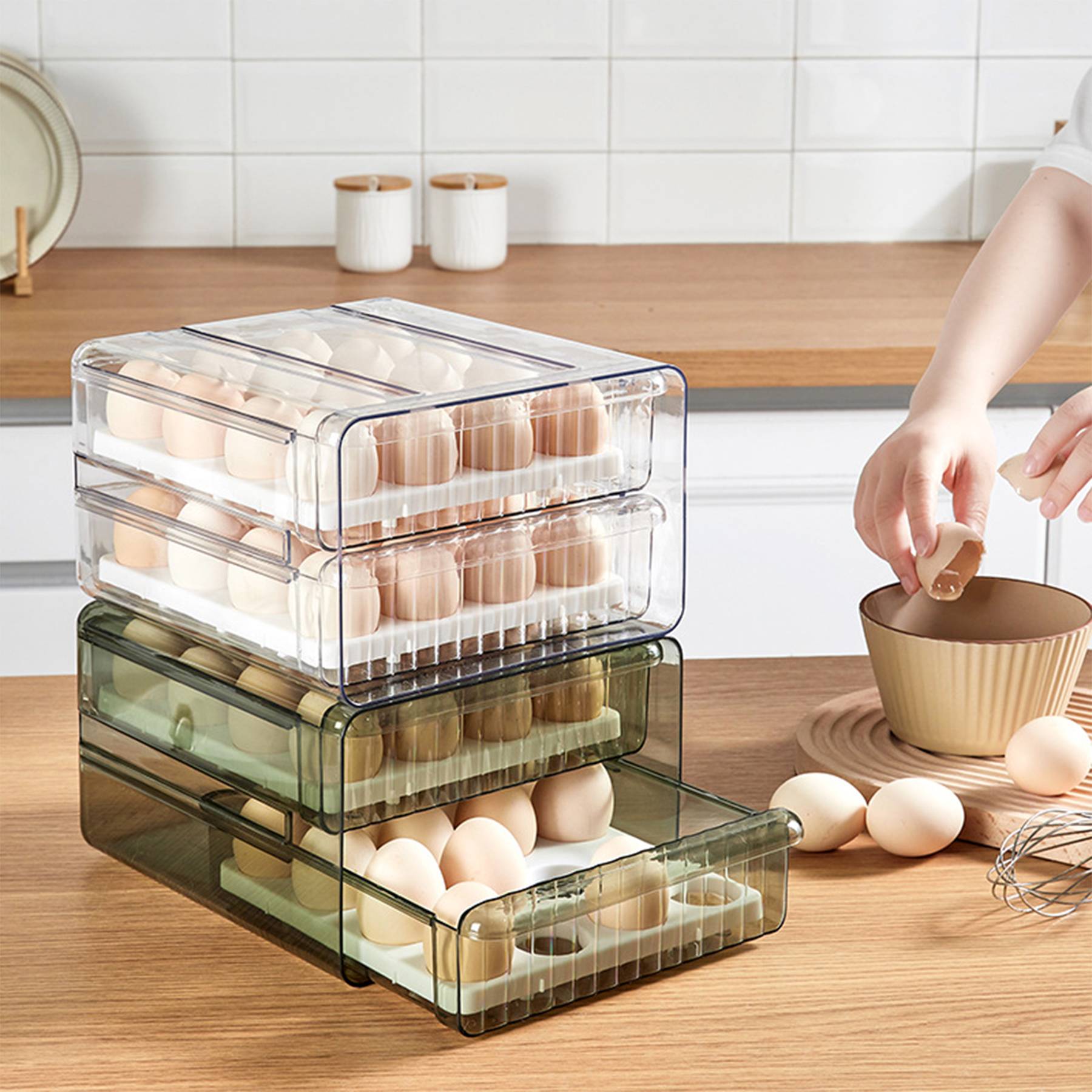 Plastic Transparent Drawer Egg Storage Box 5