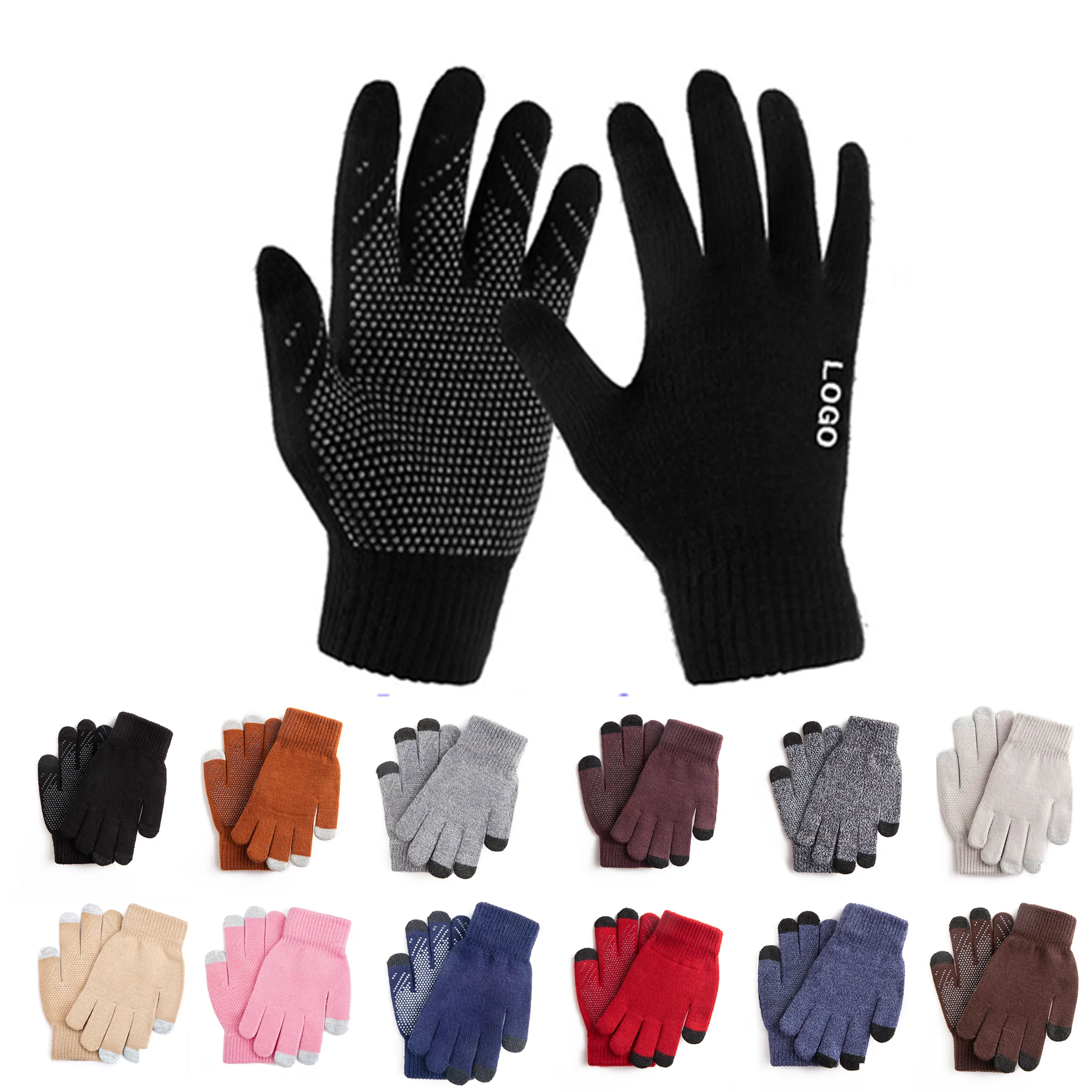 Non-slip Kintted Touch Screen Hiking Glove 6