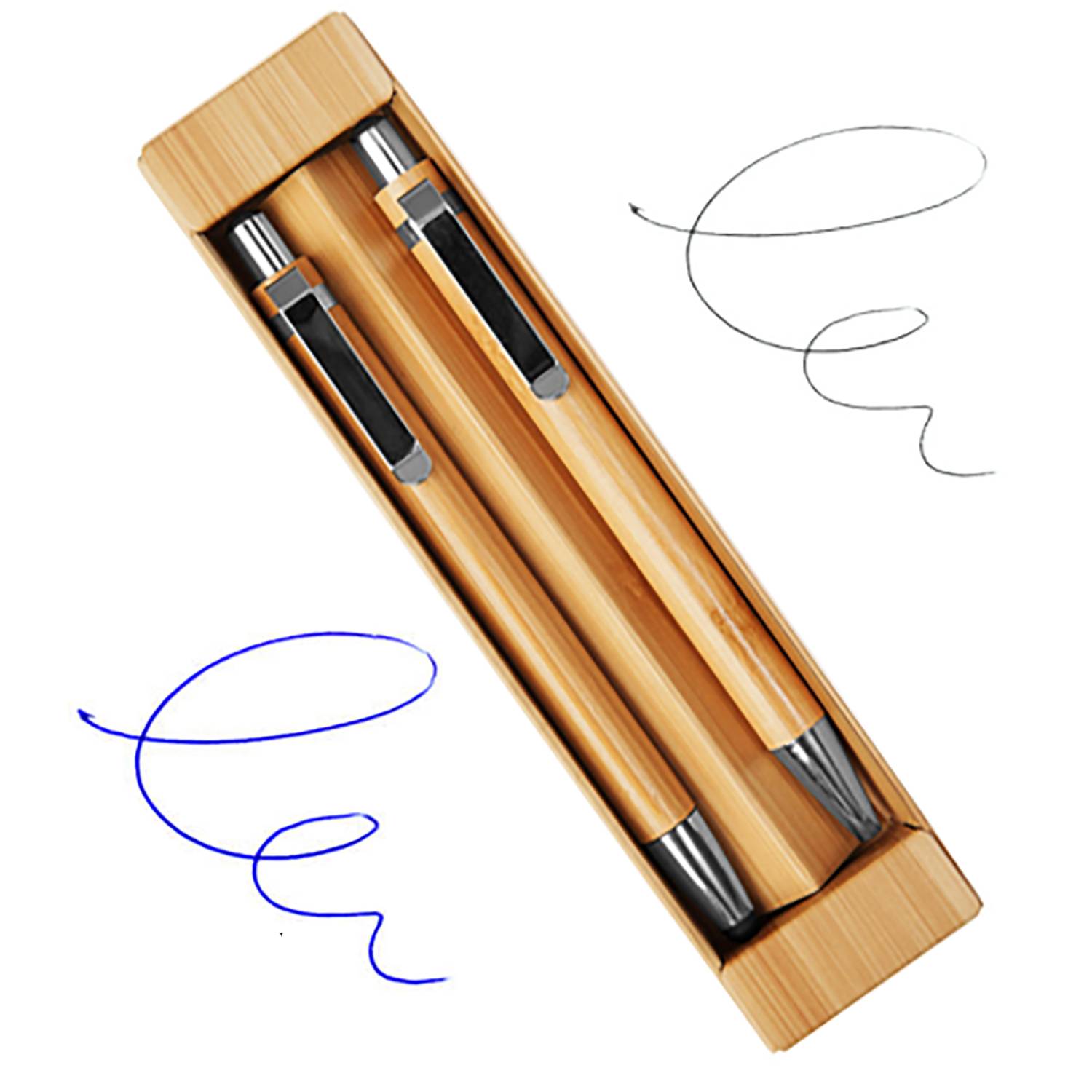 2pcs Bamboo Ballpoint Pen Set 6