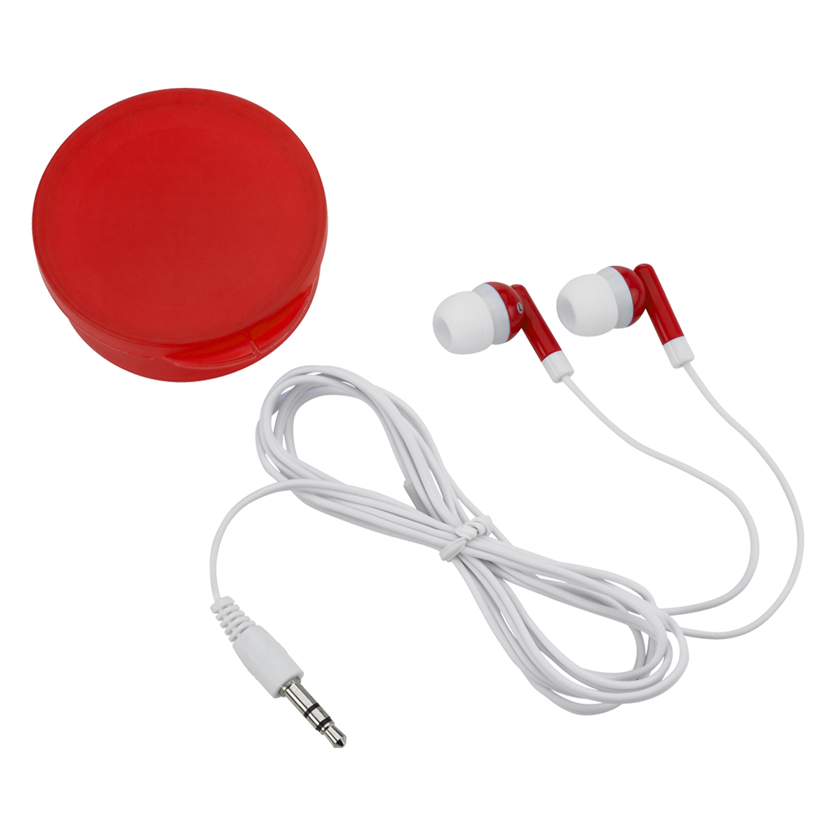 Earbuds In Round Plastic Case 15
