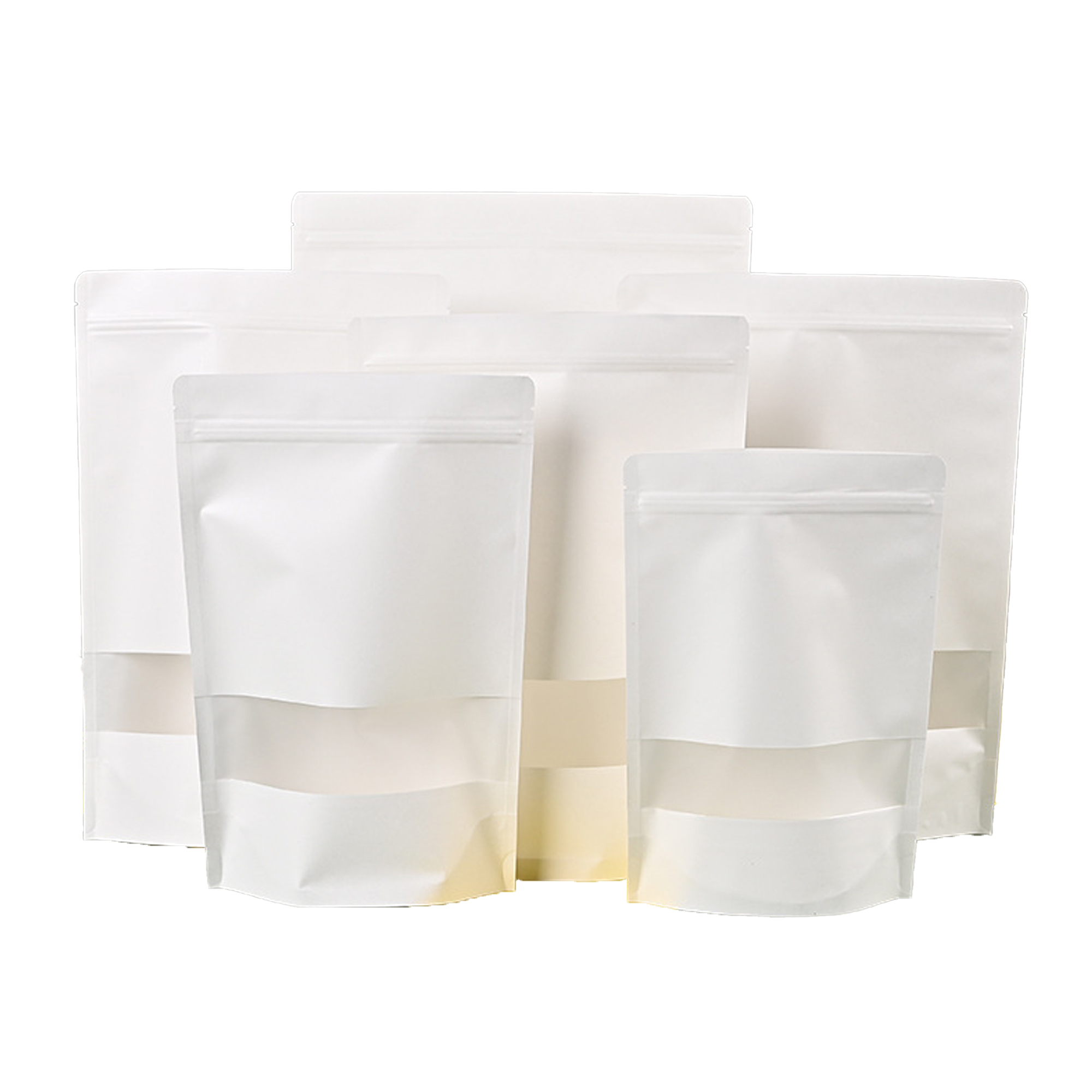 Resealable Kraft Paper Stand Up Pouch With Clear Window 4