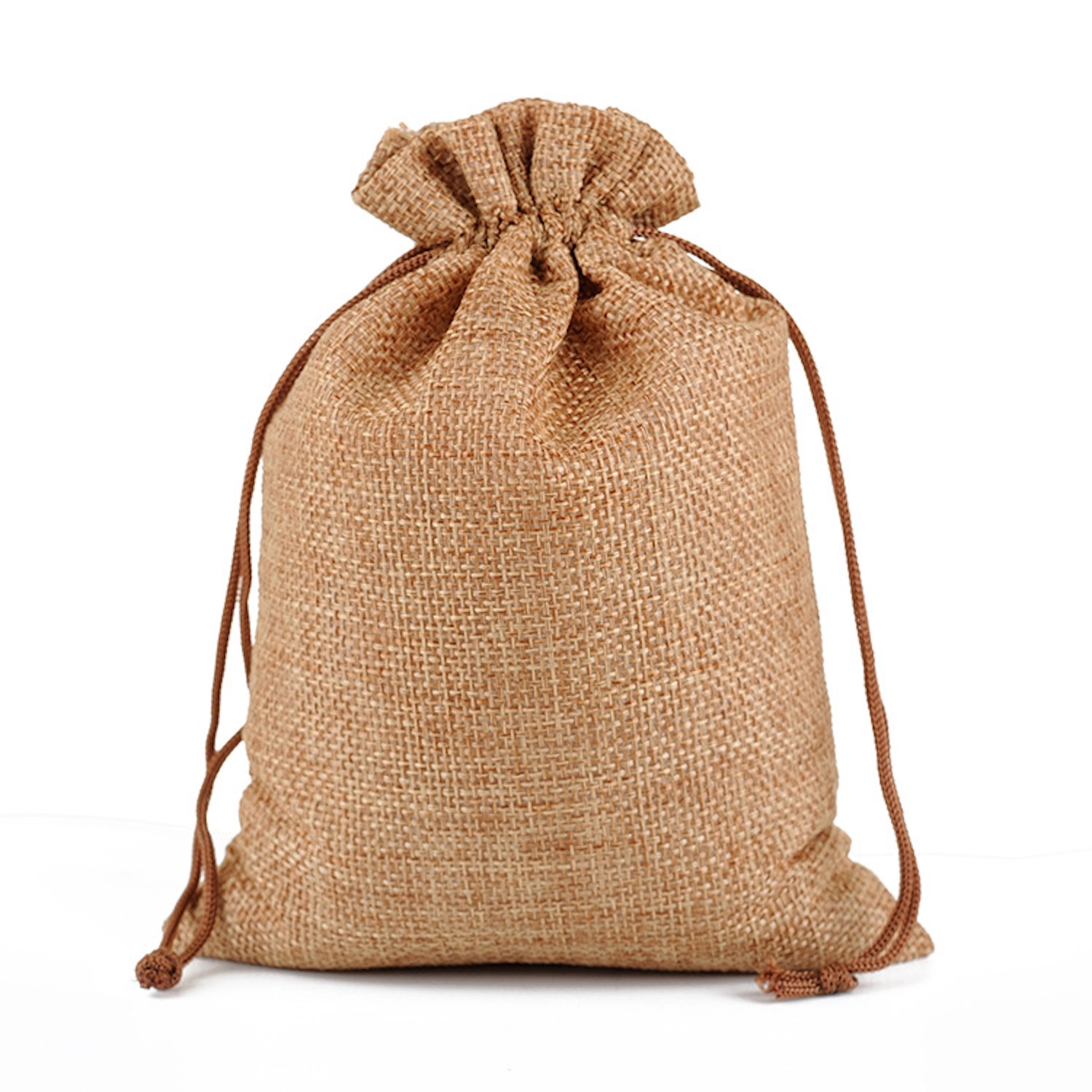 Medium Natural Burlap Pouches Jute Drawstring Bags 5" X 7" 7
