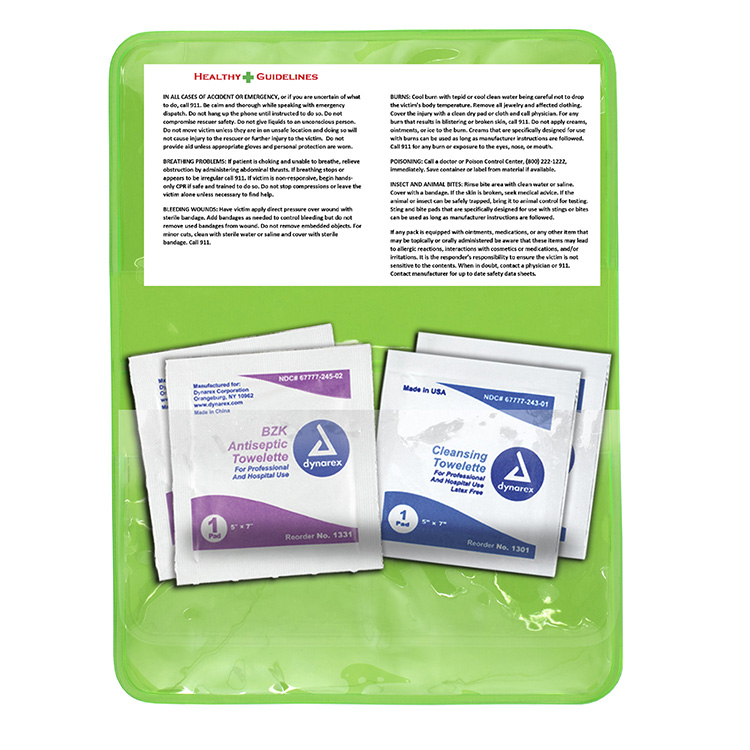 "Crescent" Antiseptic & Disinfectant Wipes Pack In Translucent Vinyl pouch 3